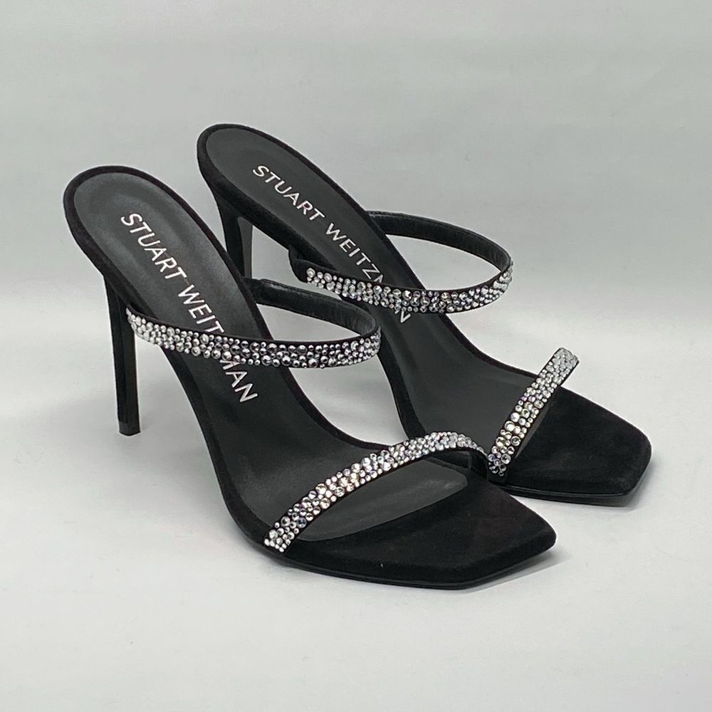 Stuart Weitzman Suede Embellished Sandals size 9